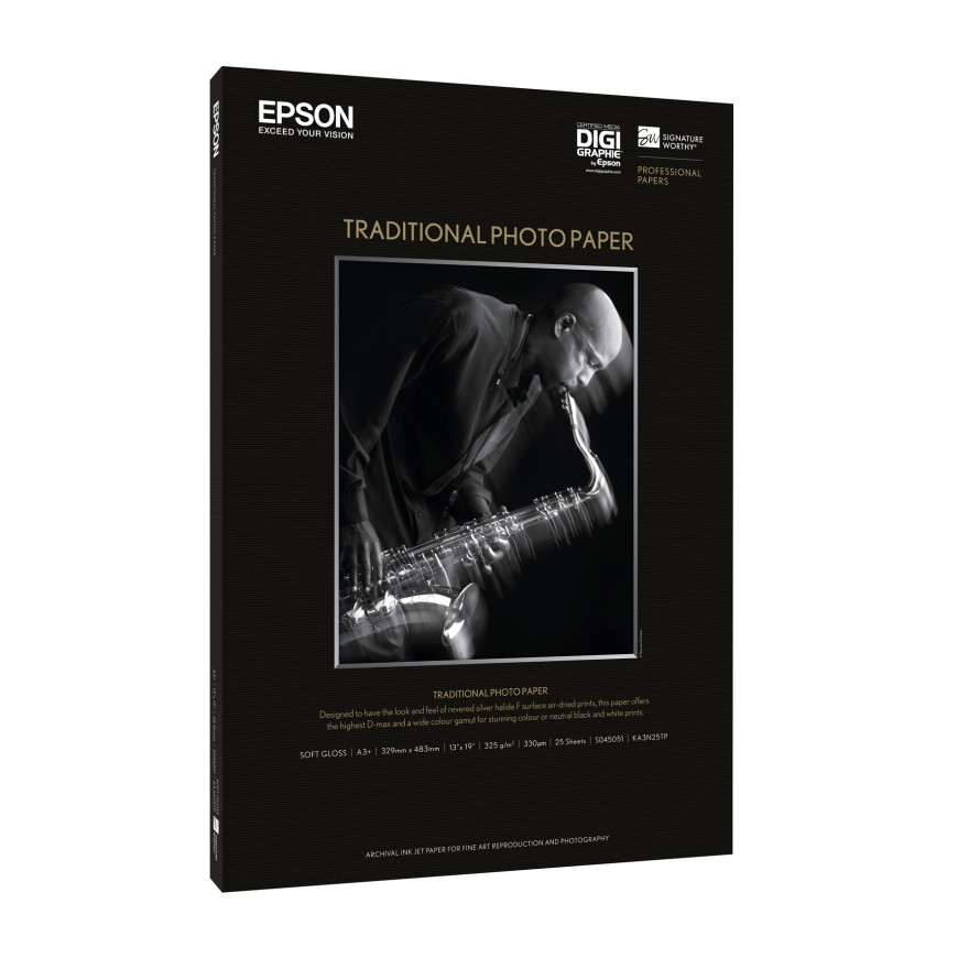 Epson Traditional Photo Paper 325g 25f. A2 (42x59,4cm) - Papier photo classique (C13S045052)