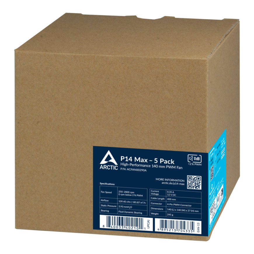 Arctic P14 Max - 5 Pack (Noir)