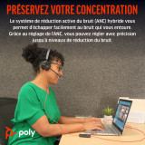 Micro-casque HP Poly Blackwire 8225 stéréo USB-C + adaptateur USB-C/A
