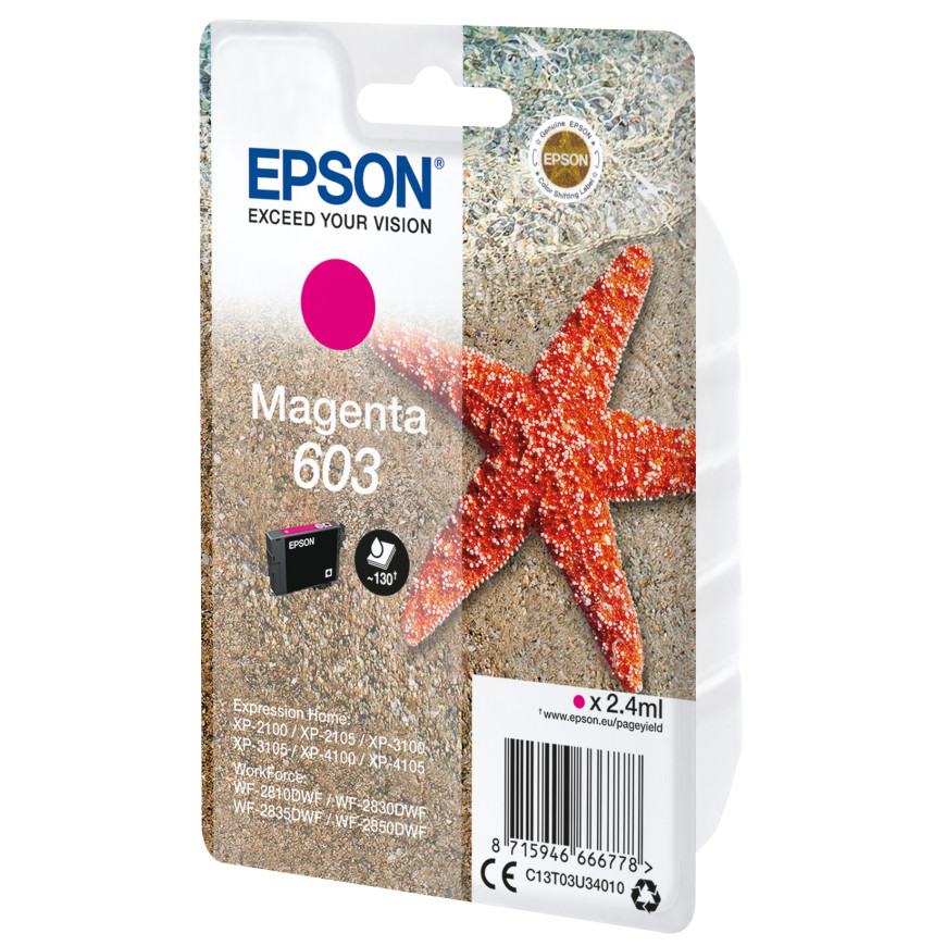 Epson 603 Magenta – Encre individuelle haute capacité (C13T03U34020)