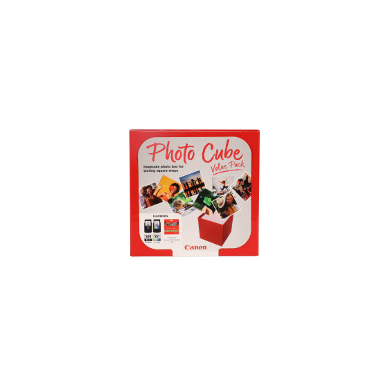 Coffret Canon Photo Cube incluant les cartouches d'encre PG-560 et CL-561 et du papier photo glacé Extra II PP-201 13 × 13 cm (4