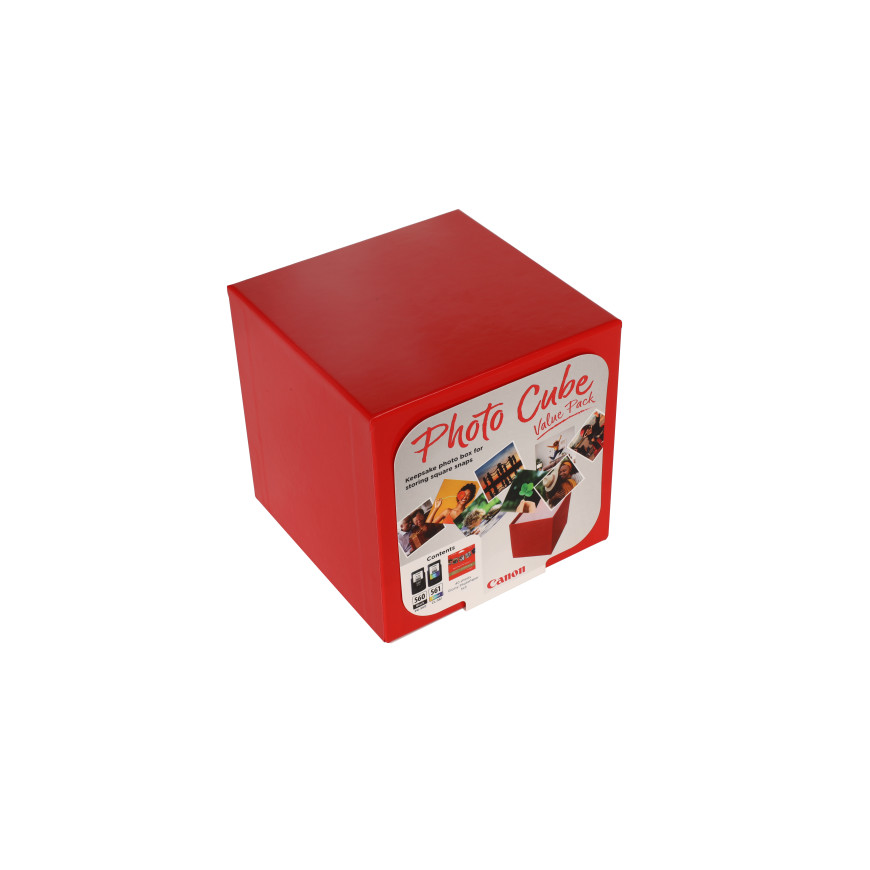 Coffret Canon Photo Cube incluant les cartouches d'encre PG-560 et CL-561 et du papier photo glacé Extra II PP-201 13 × 13 cm (4