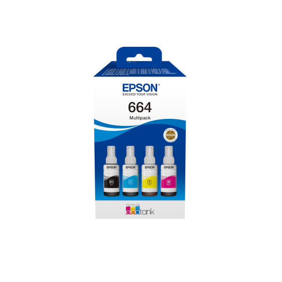 Epson 664 EcoTank – Pack de bouteilles d'encre 4 couleurs (C13T66464A)