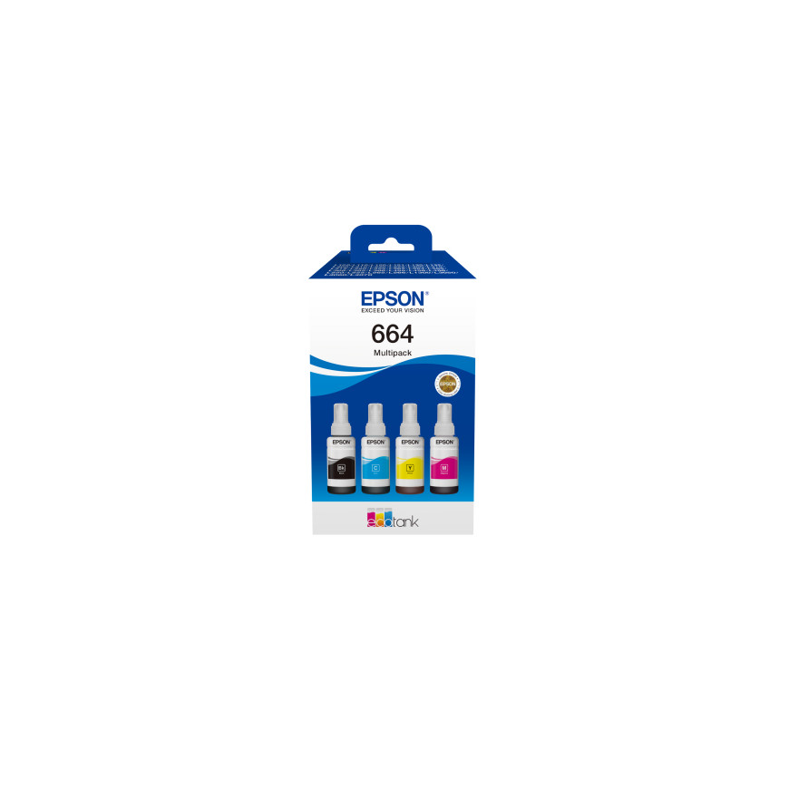 Epson 664 EcoTank – Pack de bouteilles d'encre 4 couleurs (C13T66464A)