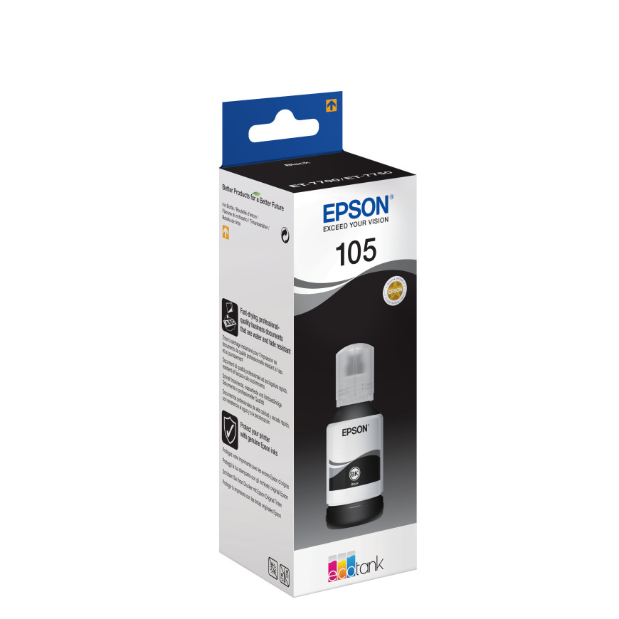 Bouteille d’encre Epson 105 – pigmentaire noire EcoTank (C13T00Q140)