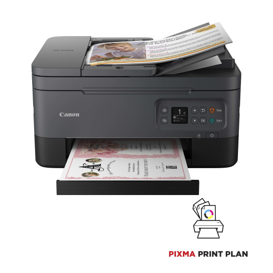 Imprimante photo jet d'encre couleur 3-en-1 sans fil Canon PIXMA TS7450i, noire