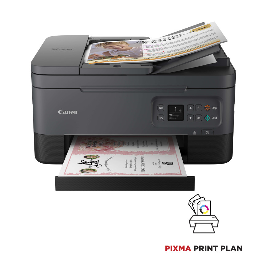 Imprimante photo jet d'encre couleur 3-en-1 sans fil Canon PIXMA TS7450i, noire