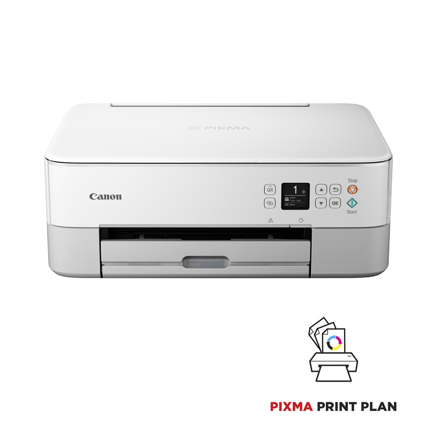 Imprimante photo jet d'encre couleur 3-en-1 sans fil Canon PIXMA TS5351i, blanche