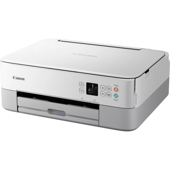 Imprimante photo jet d'encre couleur 3-en-1 sans fil Canon PIXMA TS5351i, blanche
