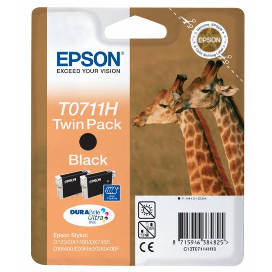 Epson T0711H – Double pack d’encre DURABrite Ultra N (C13T07114H10)