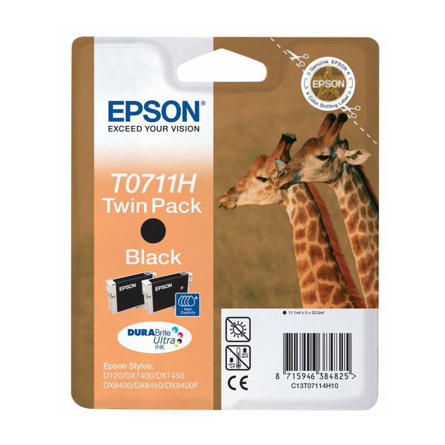 Epson T0711H – Double pack d’encre DURABrite Ultra N (C13T07114H10)