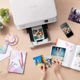 Imprimante photo jet d'encre couleur 3-en-1 sans fil Canon PIXMA TS5351i, blanche