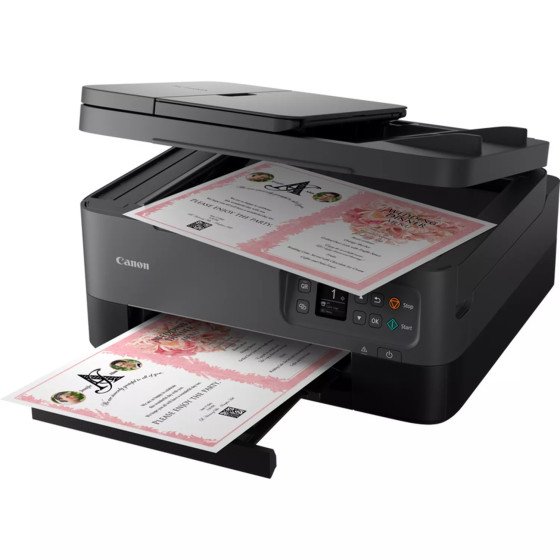Imprimante photo jet d'encre couleur 3-en-1 sans fil Canon PIXMA TS7450i, noire