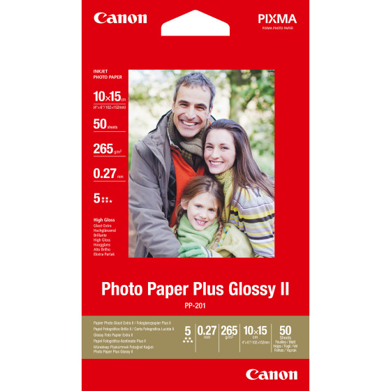 Papier photo brillant extra II 4 × 6 po (10 × 15 cm) Canon PP-201 - 50 feuilles