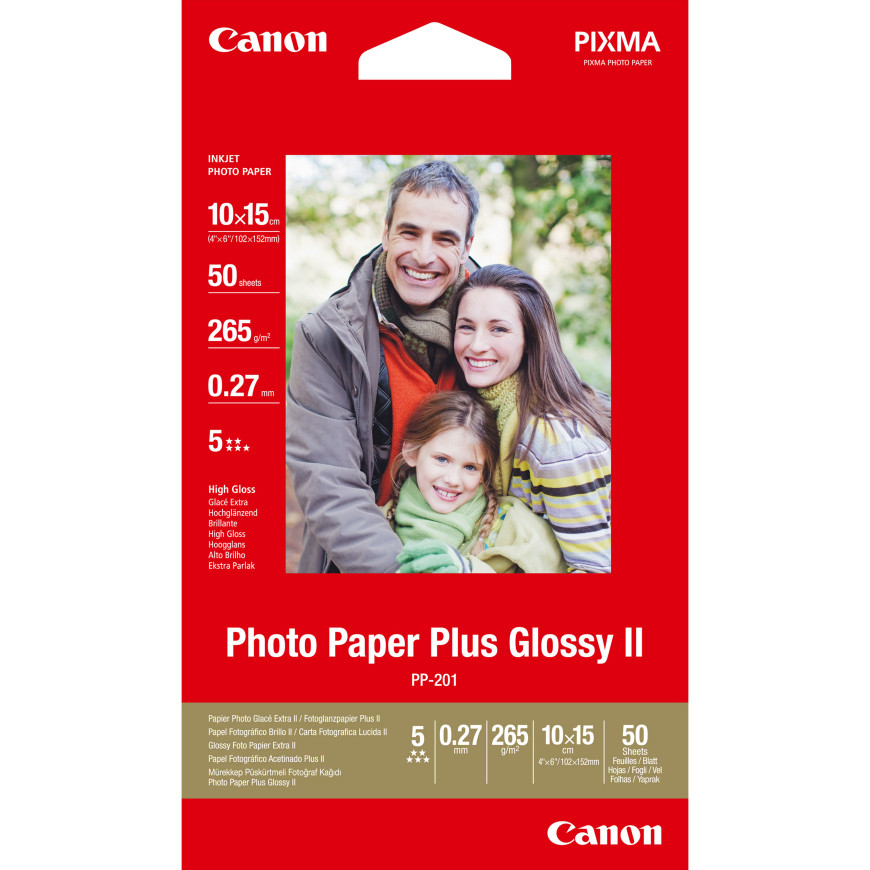 Papier photo brillant extra II 4 × 6 po (10 × 15 cm) Canon PP-201 - 50 feuilles