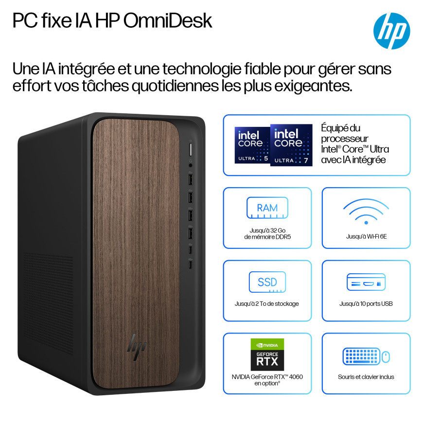 Ordinateur de bureau IA HP OmniDesk M03-0000nf