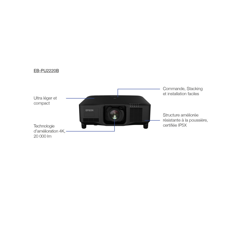 Epson EB-PU2220B – Projecteur laser haute luminosité (V11HA66840)