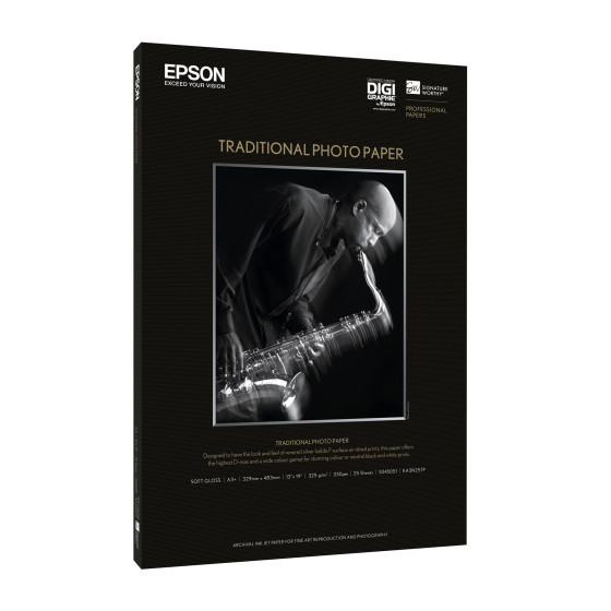 Epson Traditional Photo Paper 325g – Papier photo classique A3+ (C13S045051)
