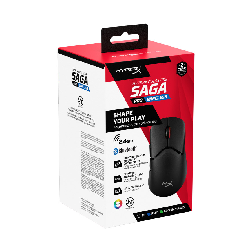 Souris gamer sans fil HyperX Pulsefire Saga Pro (noire)