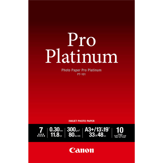 Papier photo professionnel Platinum A3 Plus Canon PT-101 - 10 feuilles