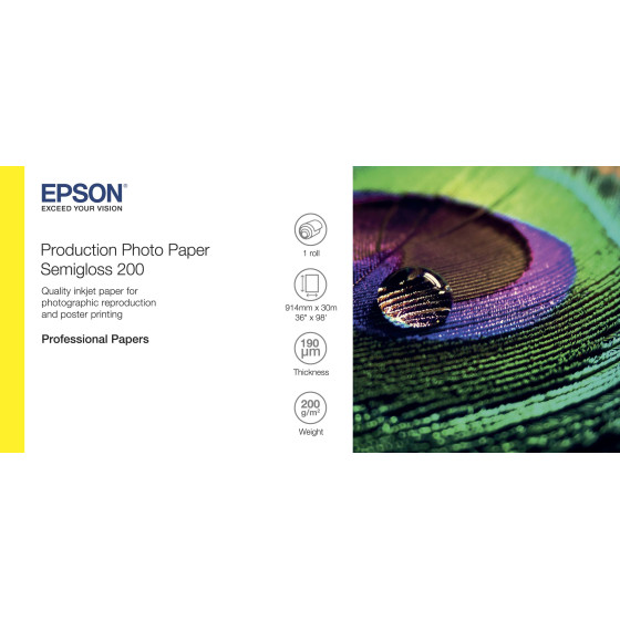 Epson Production Photo Paper Semigloss 200 – Papier photo semi-brillant (C13S450377)