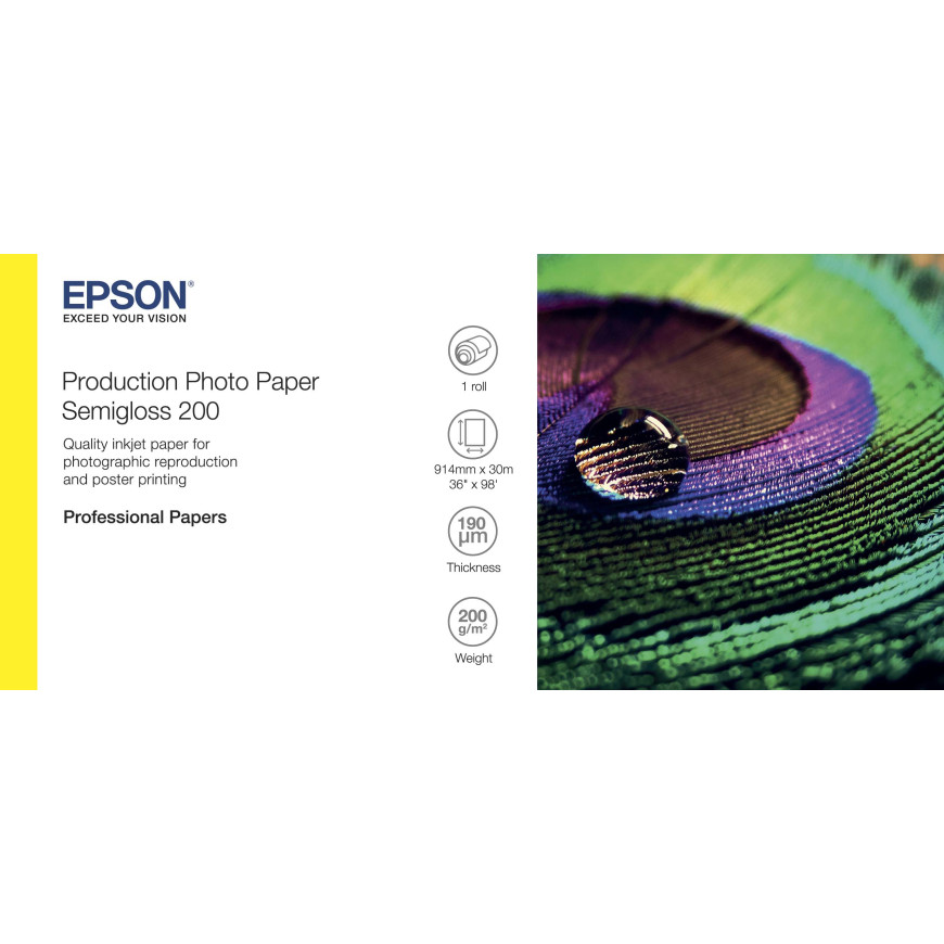 Epson Production Photo Paper Semigloss 200 – Papier photo semi-brillant (C13S450377)