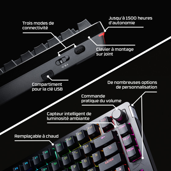 Clavier sans fil gamer HyperX Alloy Rise 75