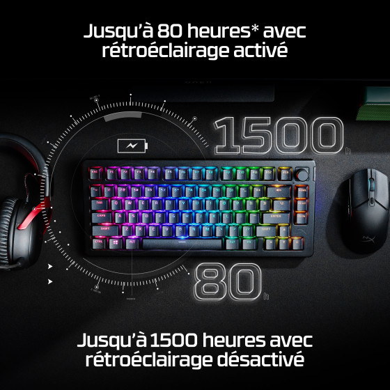 Clavier sans fil gamer HyperX Alloy Rise 75