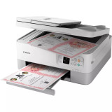 Imprimante photo jet d'encre couleur 3-en-1 sans fil Canon PIXMA TS7451i, blanche