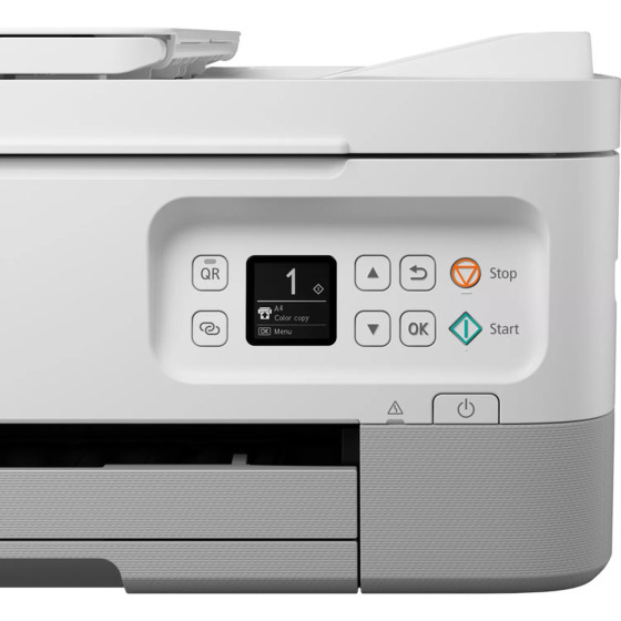 Imprimante photo jet d'encre couleur 3-en-1 sans fil Canon PIXMA TS7451i, blanche