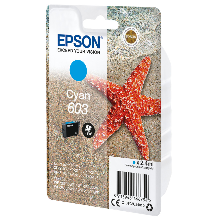 Epson 603 – Encre cyan standard (C13T03U24020)