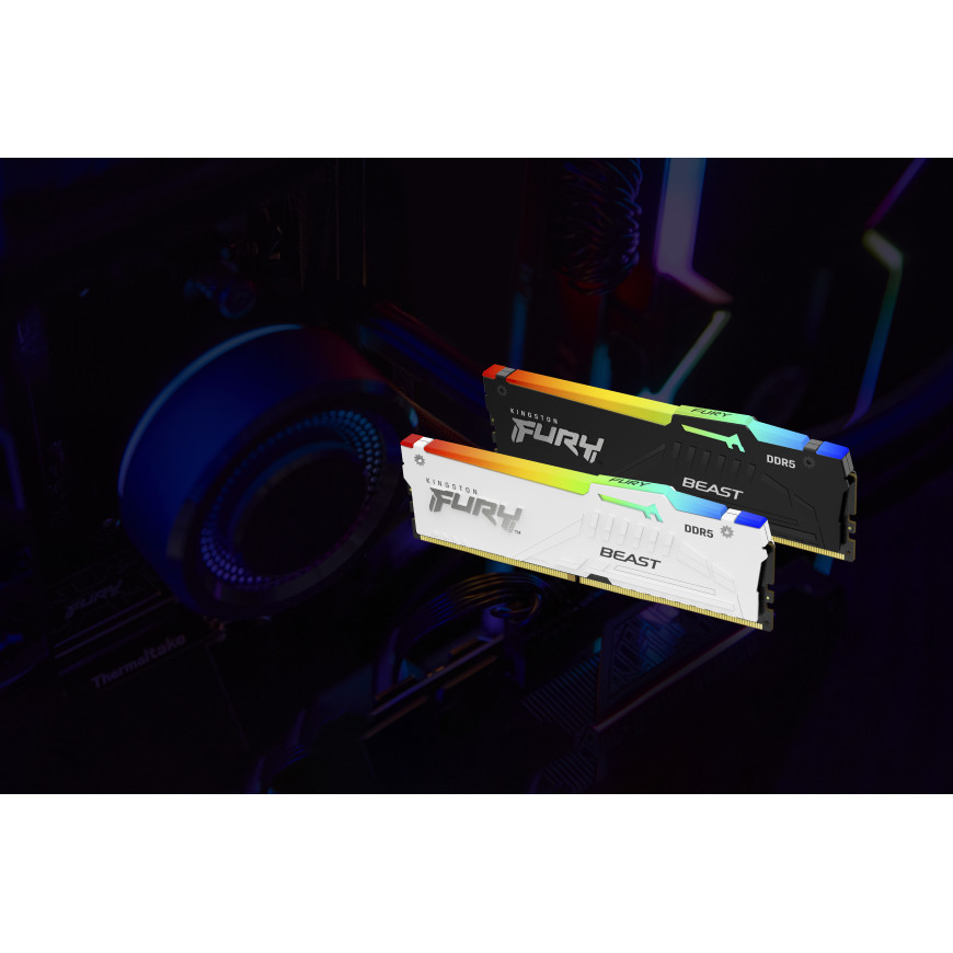Kingston FURY Beast RGB 64 Go (2 x 32 Go) DDR5 6400 MHz CL32 - Blanc
