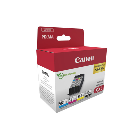 Multipack de cartouches d'encre à haut rendement Canon CLI-581XXL BK/C/M/Y