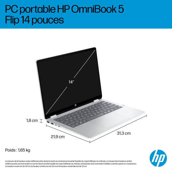 PC portable 2 en 1 HP OmniBook 5 Flip 14-fp0009nf