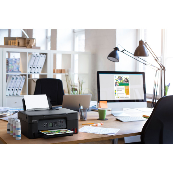 Imprimante MegaTank 3-en-1 rechargeable couleur Wi-Fi Canon PIXMA G3570, Noir