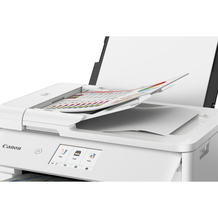 Imprimante photo jet d'encre couleur multifonction A3 sans fil Canon PIXMA TS9551Ca, blanc