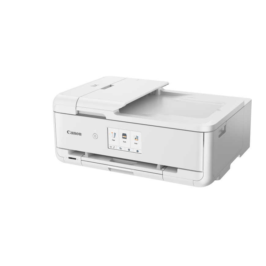 Imprimante photo jet d'encre couleur multifonction A3 sans fil Canon PIXMA TS9551Ca, blanc