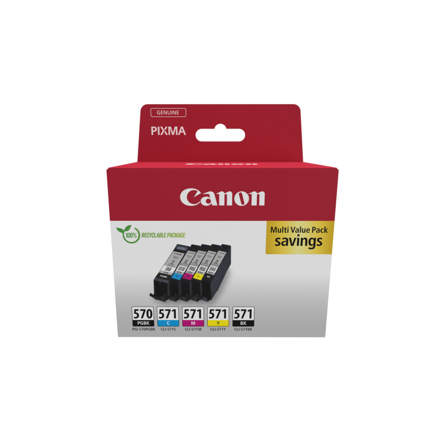 Multipack de cartouches d'encre Canon PGI-570BK / CLI-571 BK/C/M/Y