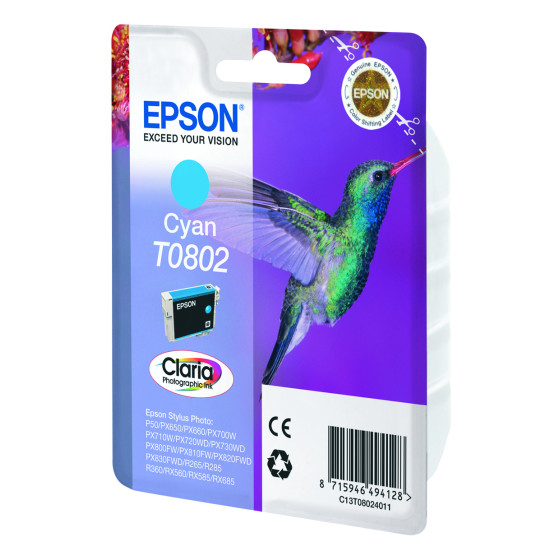 Cartouche d'encre Epson T0802 - Claria C (C13T08024011)