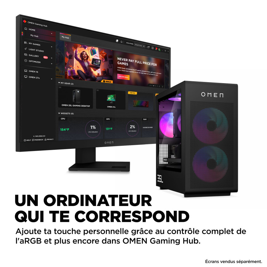 Tour Gaming OMEN 35L GT16-0456nf - AMD Radeon™ RX 7600