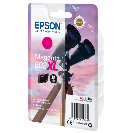 Cartouche d'encre Epson 502XL – magenta (C13T02W34010)