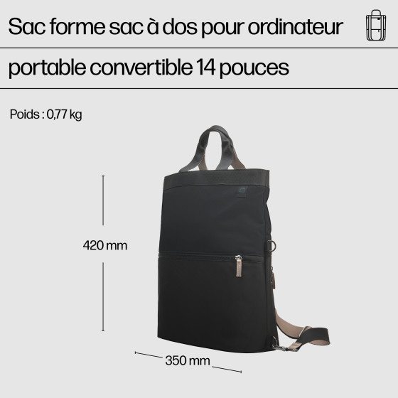 Sac à dos pour PC portable convertible HP 14 pouces