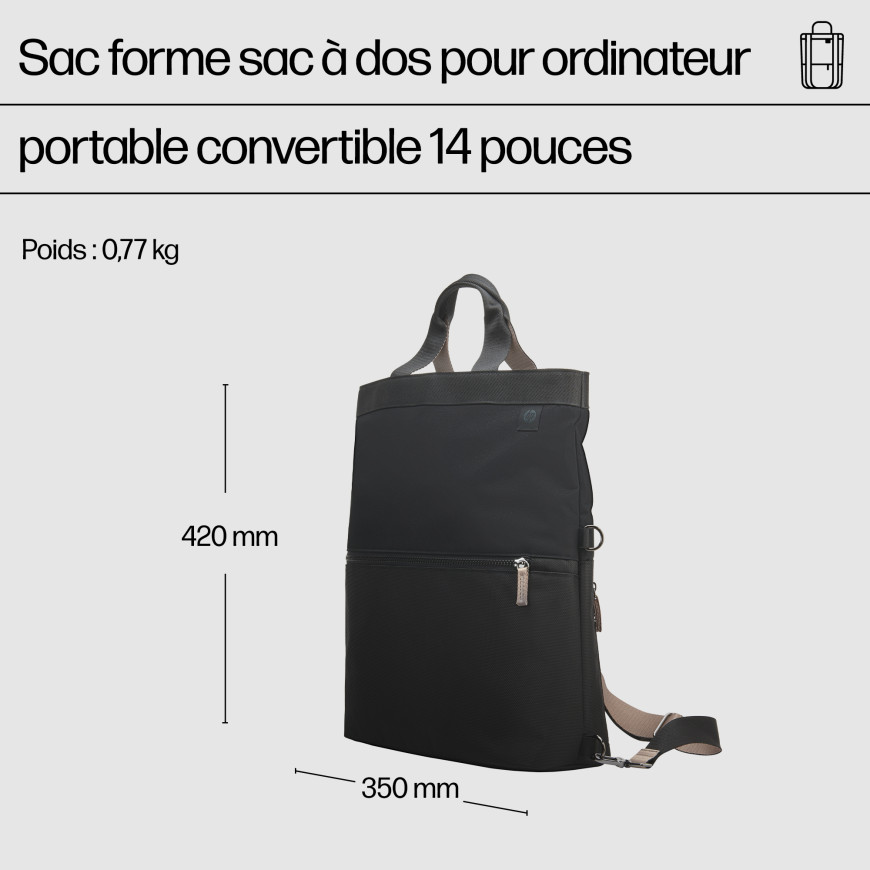 Sac à dos pour PC portable convertible HP 14 pouces