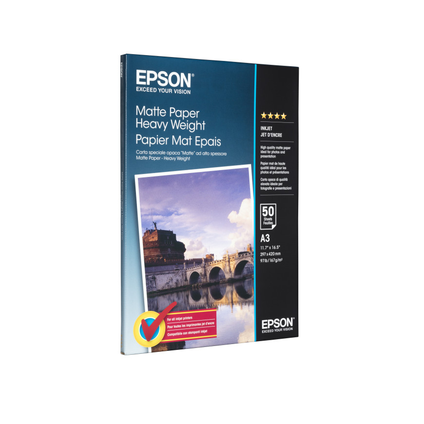 Epson Pap Mat Epais A3 – Papier en feuilles mate de haute qualité (C13S041261)
