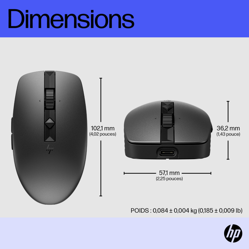 Souris multi-périphériques rechargeable HP 715