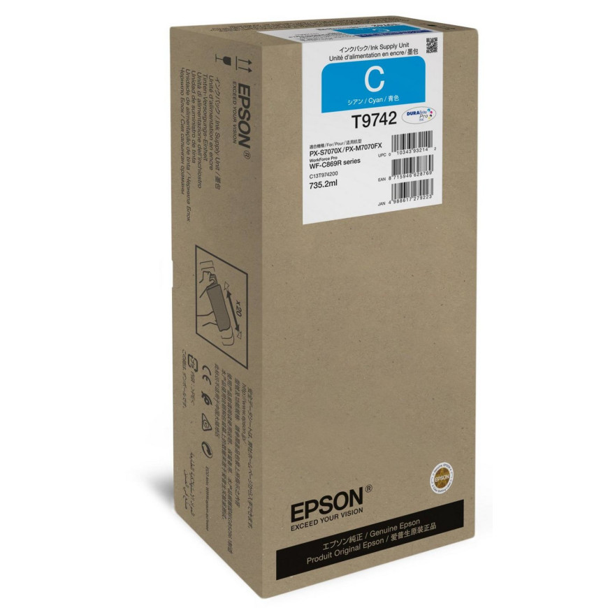 Epson WorkForce Pro WF-C869R – Unité de recharge d'encre Cyan XXL (C13T97420N)