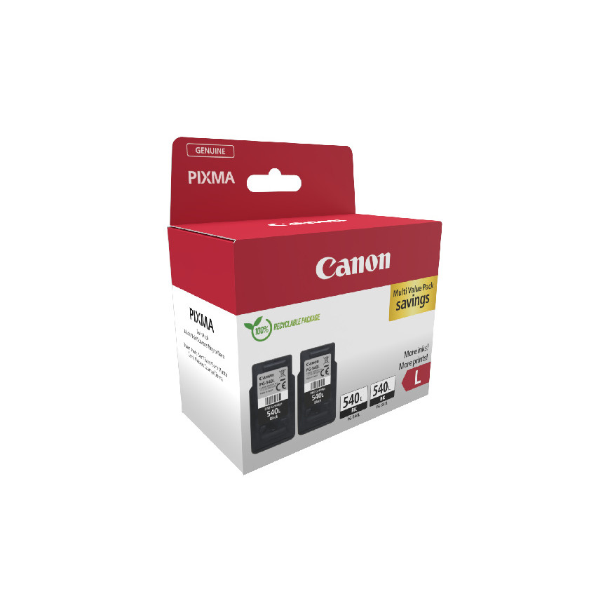 Cartouche d'encre noire à haut rendement Canon PG-540L, double pack
