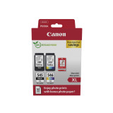 Cartouche d'encre à haut rendement Canon PG-545XL/CL-546XL + Pack à prix réduit de papiers photo