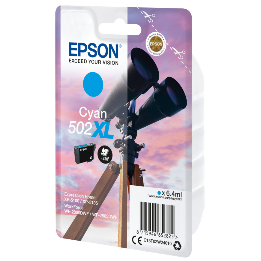 Epson 502XL – Encre cyan haute capacité (C13T02W24020)