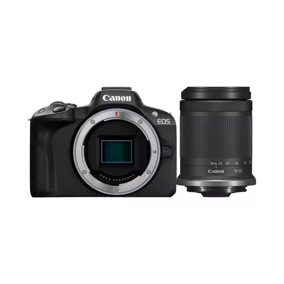 Appareil photo hybride Canon EOS R50, noir + objectif RF-S 18-150 mm F3.5-6.3 IS STM